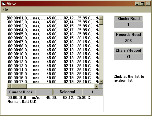 4.2 File / dosya File opsiyonuna basıldığında pull-down menüde 6 opsiyon gösterilir: Name (isim) Start recording (kayda başla) End recording (kaydı bitir) VIEW (görüntü) Plot Data from File ( veri