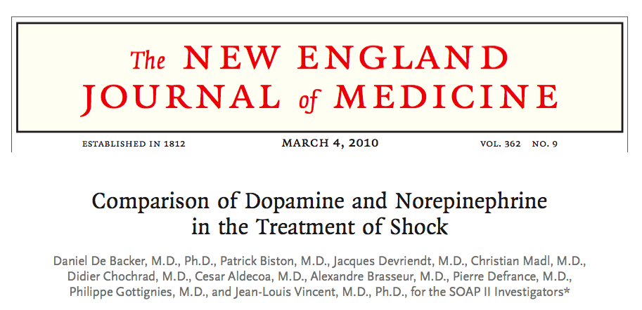 Dopamin ve norepinefrin kullanan hastalar arasında mortalite açısından fark bulunmamış Ancak dopamin