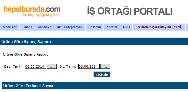 2.2. Siparişler (Ürüne Göre Teslimatlı) Siparişler (Ürüne Göre Teslimatlı) sayfasında teslimatı yapılmış 3rd party siparişleri ürüne göre listeleyebilirsiniz.