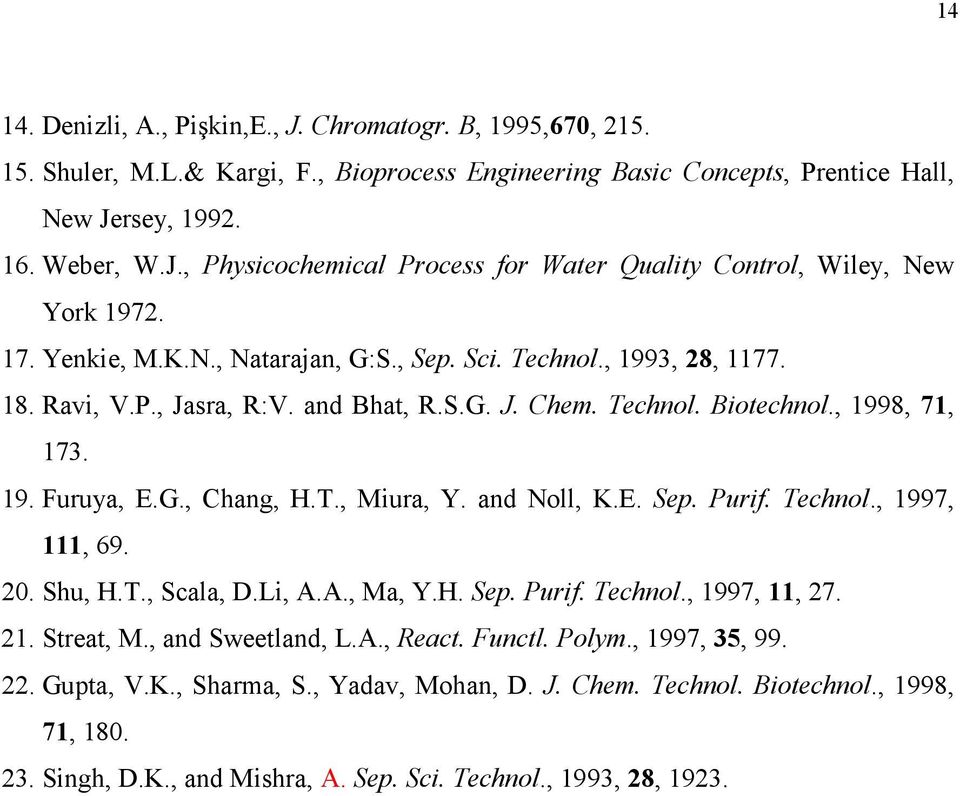and Noll, K.E. Sep. Purif. Technol., 1997, 111, 69. 20. Shu, H.T., Scala, D.Li, A.A., Ma, Y.H. Sep. Purif. Technol., 1997, 11, 27. 21. Streat, M., and Sweetland, L.A., React. Functl. Polym.