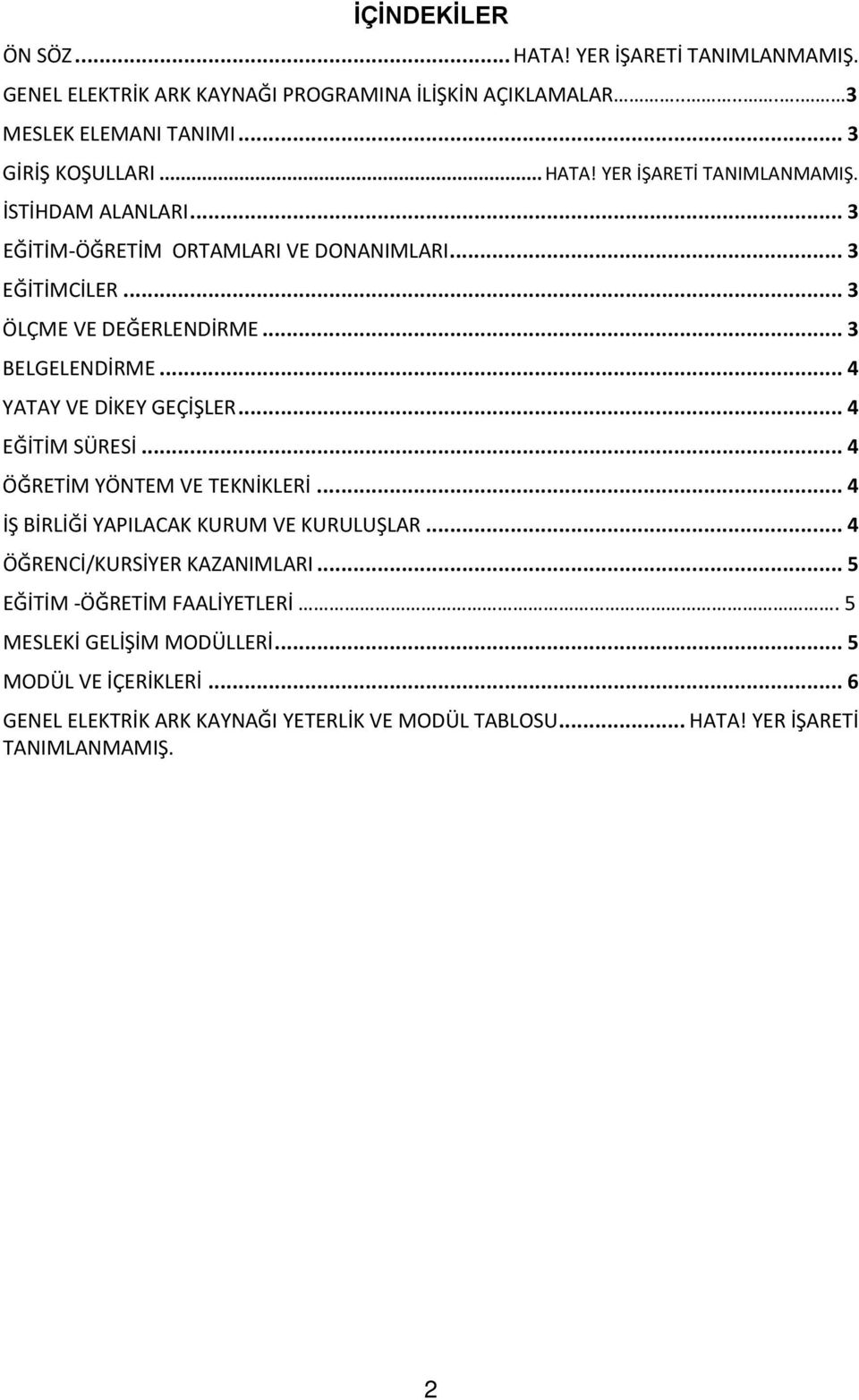 .. 4 YATAY VE DİKEY GEÇİŞLER... 4 EĞİTİM SÜRESİ... 4 ÖĞRETİM YÖNTEM VE TEKNİKLERİ... 4 İŞ BİRLİĞİ YAPILACAK KURUM VE KURULUŞLAR... 4 ÖĞRENCİ/KURSİYER KAZANIMLARI.