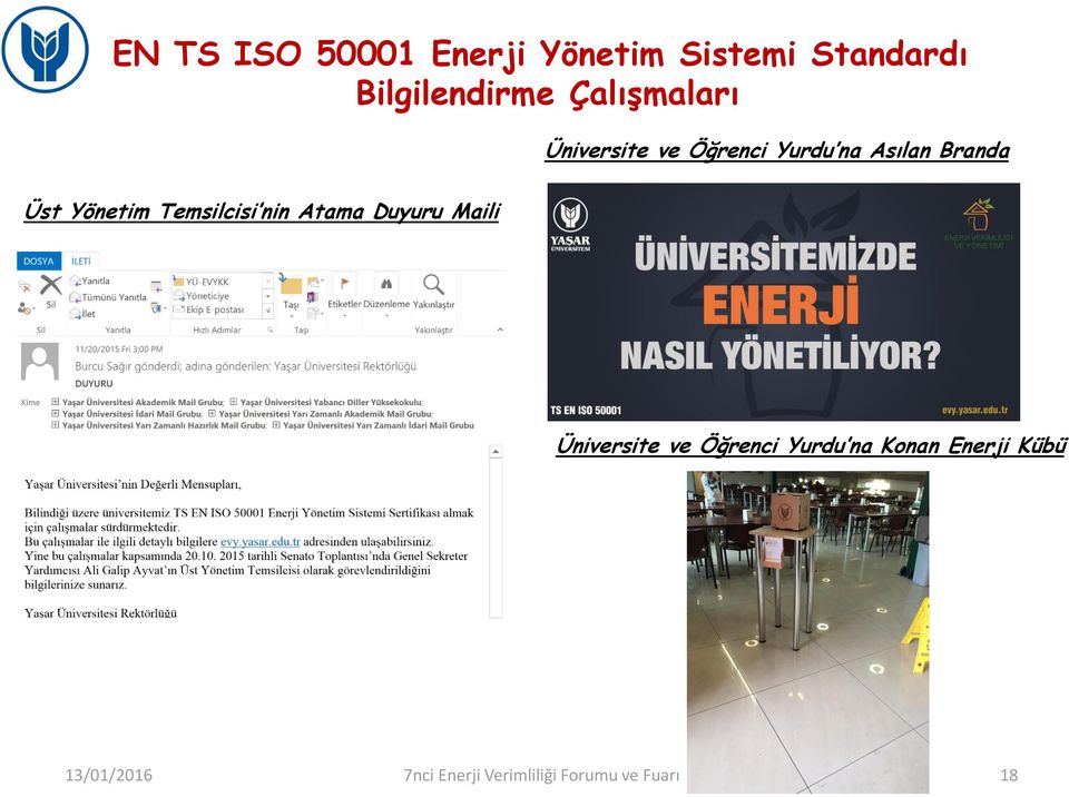 Yönetim Temsilcisi nin Atama Duyuru Maili Üniversite ve Öğrenci