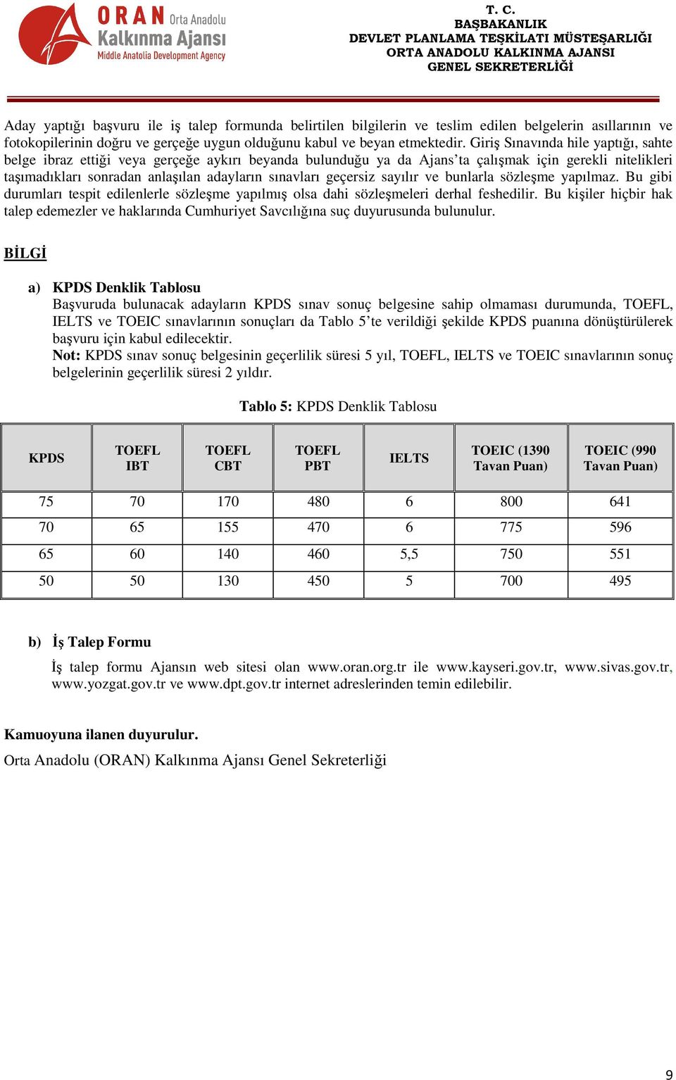 geçersiz sayılır ve bunlarla sözleşme yapılmaz. Bu gibi durumları tespit edilenlerle sözleşme yapılmış olsa dahi sözleşmeleri derhal feshedilir.