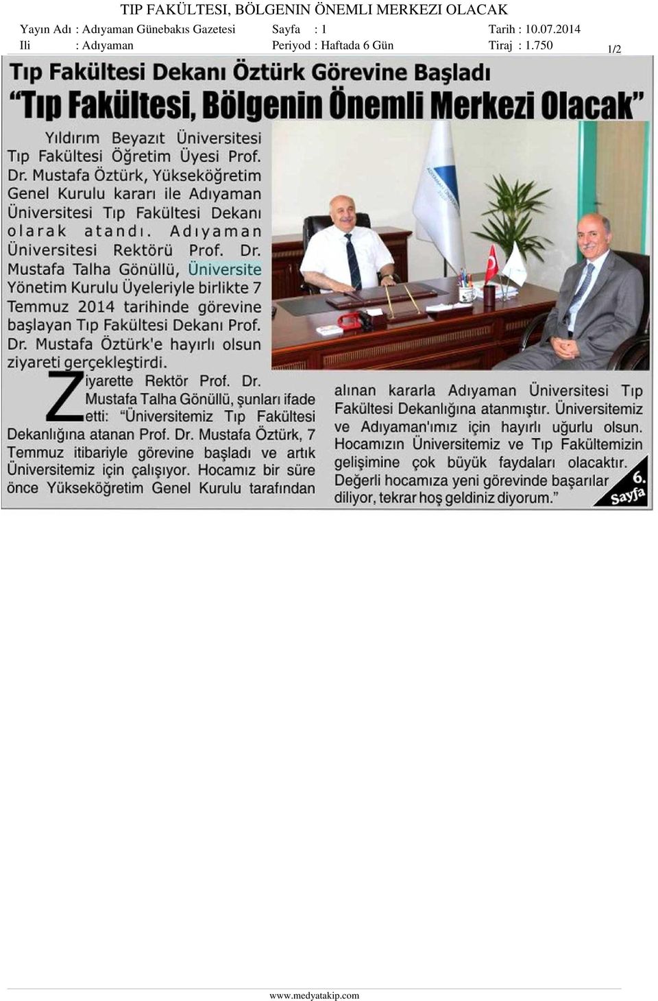 Günebakıs Gazetesi Sayfa : 1 Ili :