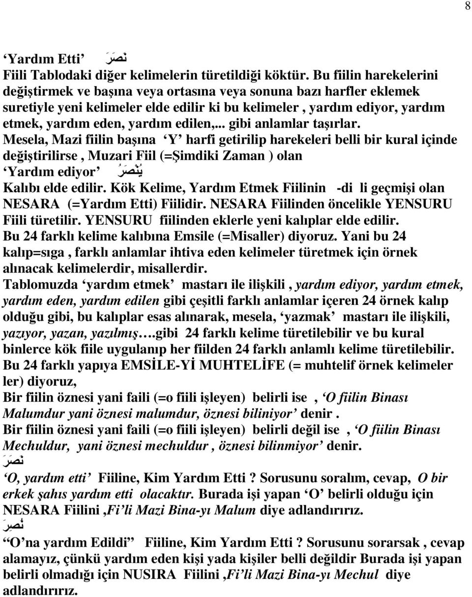 edilen,... gibi anlamlar taşırlar.