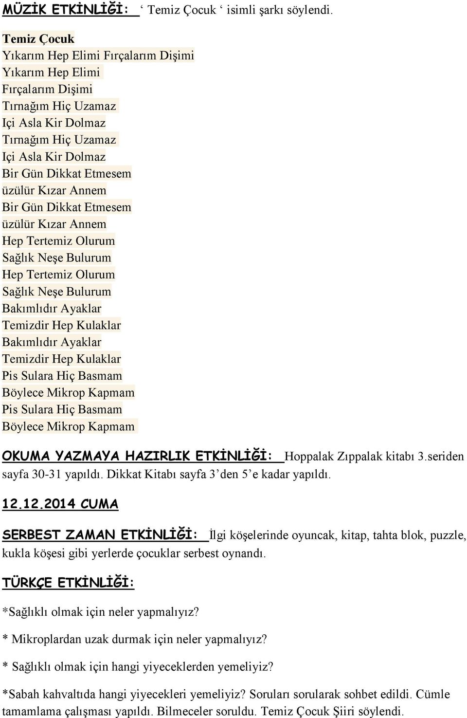 Annem Bir Gün Dikkat Etmesem üzülür Kızar Annem Hep Tertemiz Olurum Sağlık Neşe Bulurum Hep Tertemiz Olurum Sağlık Neşe Bulurum Bakımlıdır Ayaklar Temizdir Hep Kulaklar Bakımlıdır Ayaklar Temizdir