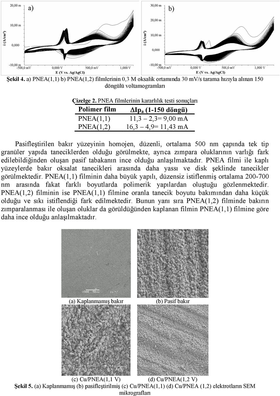 çapında tek tip granüler yapıda taneciklerden olduğu görülmekte, ayrıca zımpara oluklarının varlığı fark edilebildiğinden oluşan pasif tabakanın ince olduğu anlaşılmaktadır.