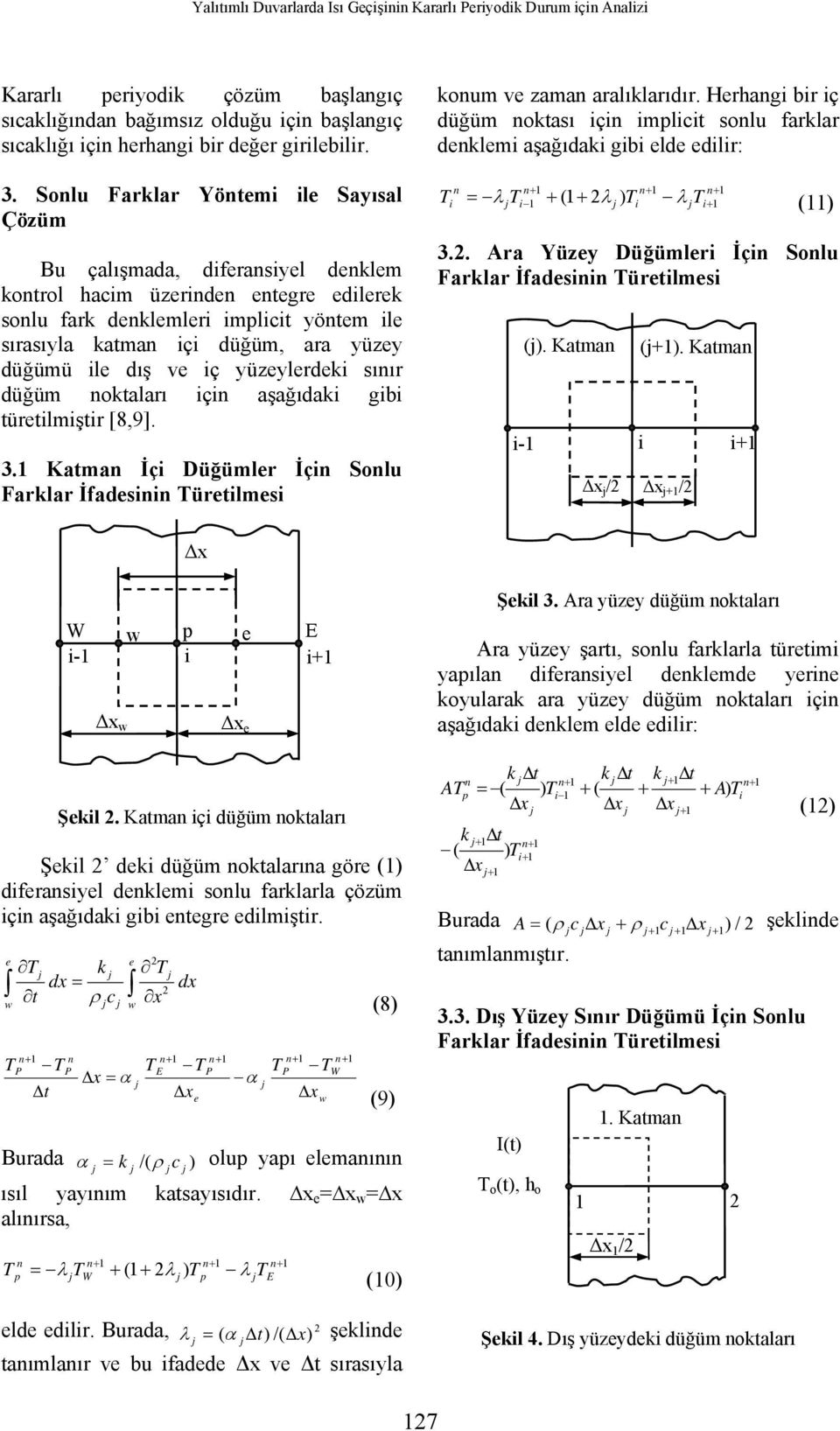 yüzeylerei sıır üğüm otaları içi aşağıai gibi türetilmiştir [8,9]. 3. Katma İçi Düğümler İçi Solu Farlar İfaesii üretilmesi oum ve zama aralılarıır.