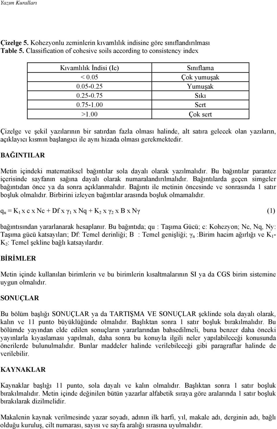 00 Çok sert Çizelge ve şekil yazılarının bir satırdan fazla olması halinde, alt satıra gelecek olan yazıların, açıklayıcı kısmın başlangıcı ile aynı hizada olması gerekmektedir.