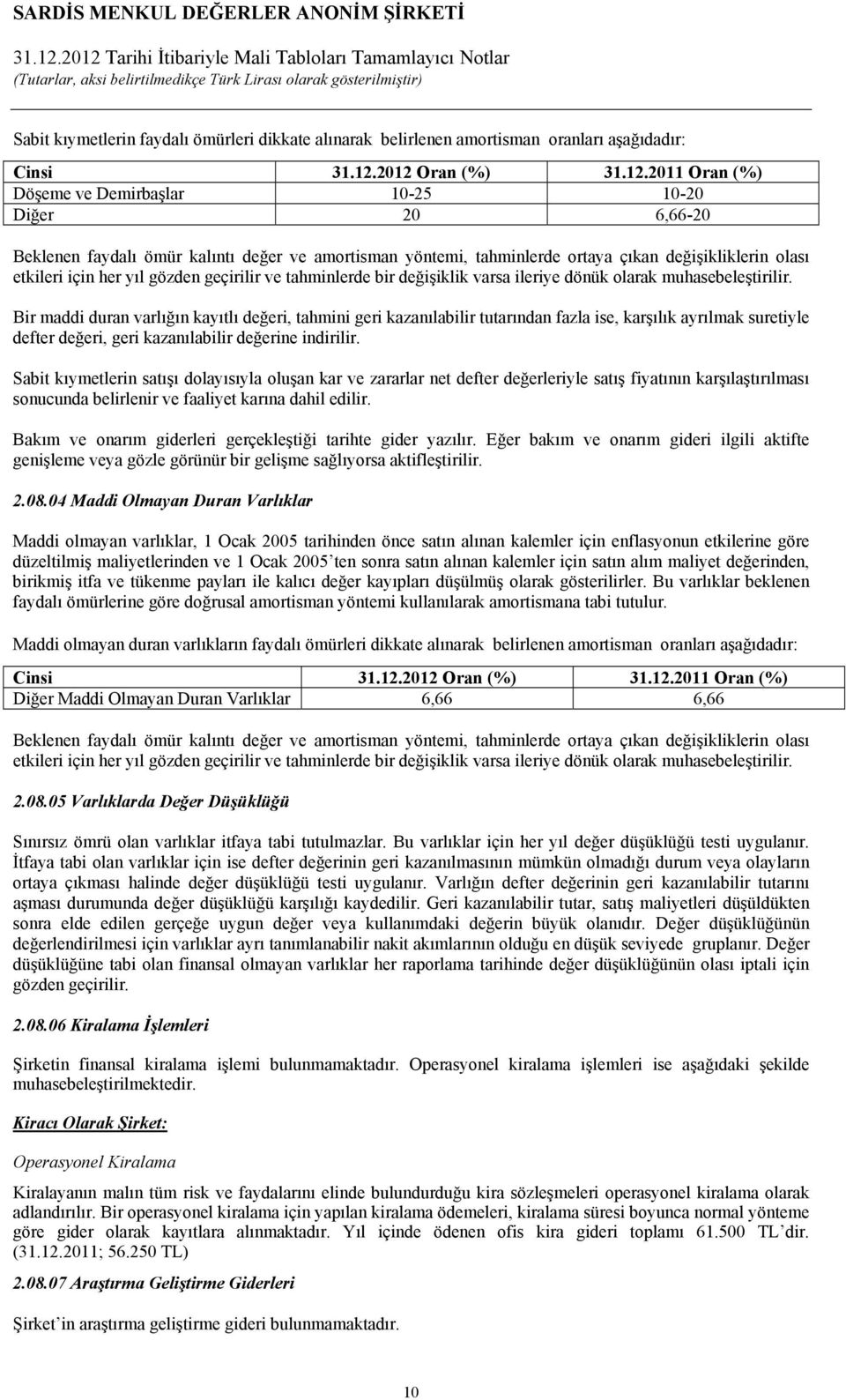 Bir maddi duran varlığın kayıtlı değeri, tahmini geri kazanılabilir tutarından fazla ise, karşılık ayrılmak suretiyle defter değeri, geri kazanılabilir değerine indirilir.