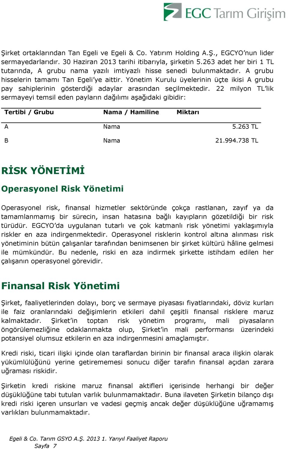 Yönetim Kurulu üyelerinin üçte ikisi A grubu pay sahiplerinin gösterdiği adaylar arasından seçilmektedir.