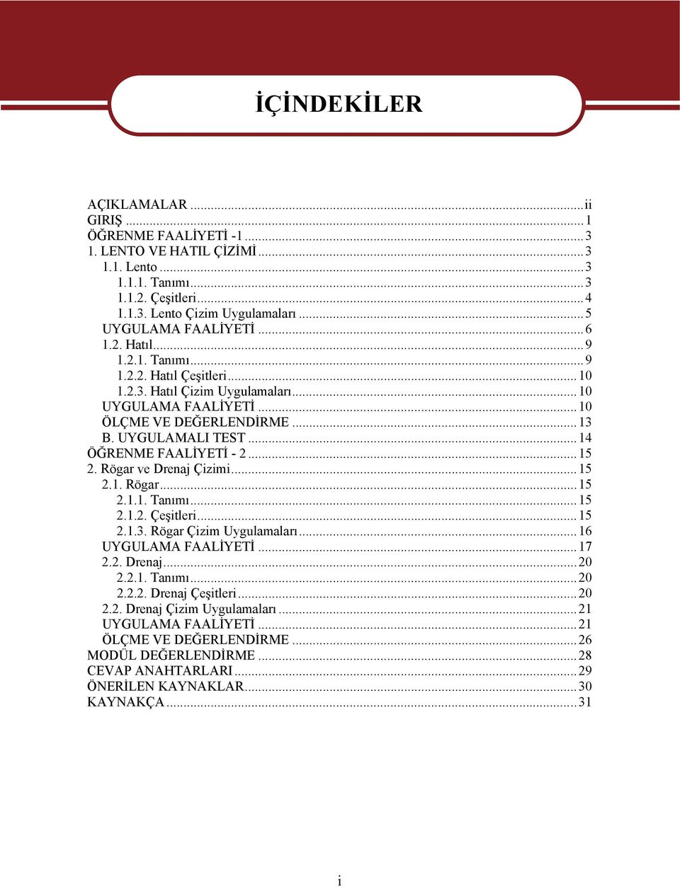 ..14 ÖĞRENME FAALİYETİ - 2...15 2. Rögar ve Drenaj Çizimi...15 2.1. Rögar...15 2.1.1. Tanımı...15 2.1.2. Çeşitleri...15 2.1.3. Rögar Çizim Uygulamaları...16 UYGULAMA FAALİYETİ...17 2.2. Drenaj...20 2.