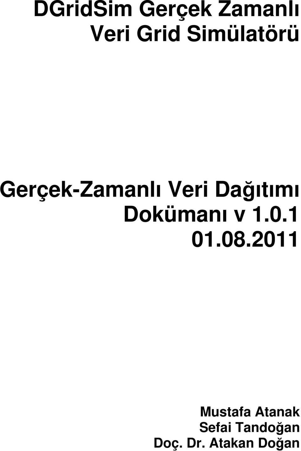 Dağıtımı Dokümanı v 1.0.1 01.08.
