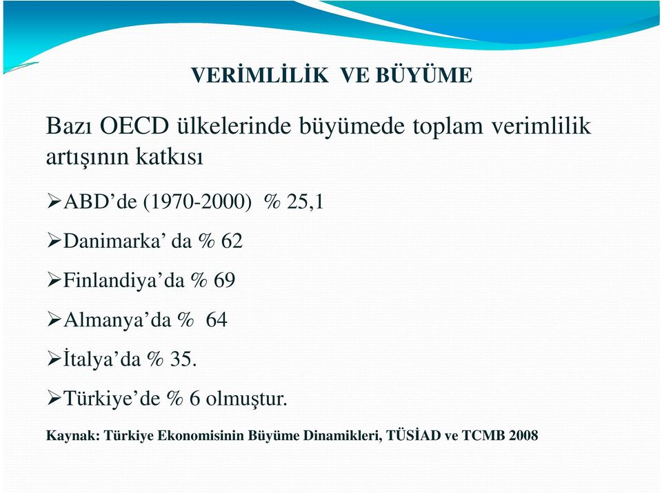 da % 69 Almanya da % 64 İtalya da y % 35. Türkiye de % 6 olmuştur.