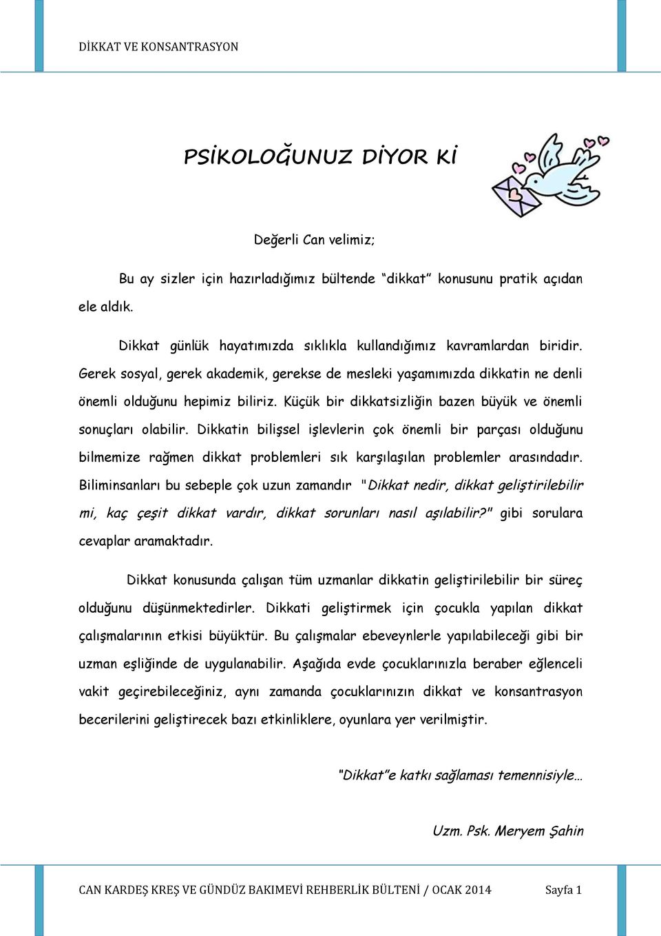 Dikkatin bilişsel işlevlerin çok önemli bir parçası olduğunu bilmemize rağmen dikkat problemleri sık karşılaşılan problemler arasındadır.