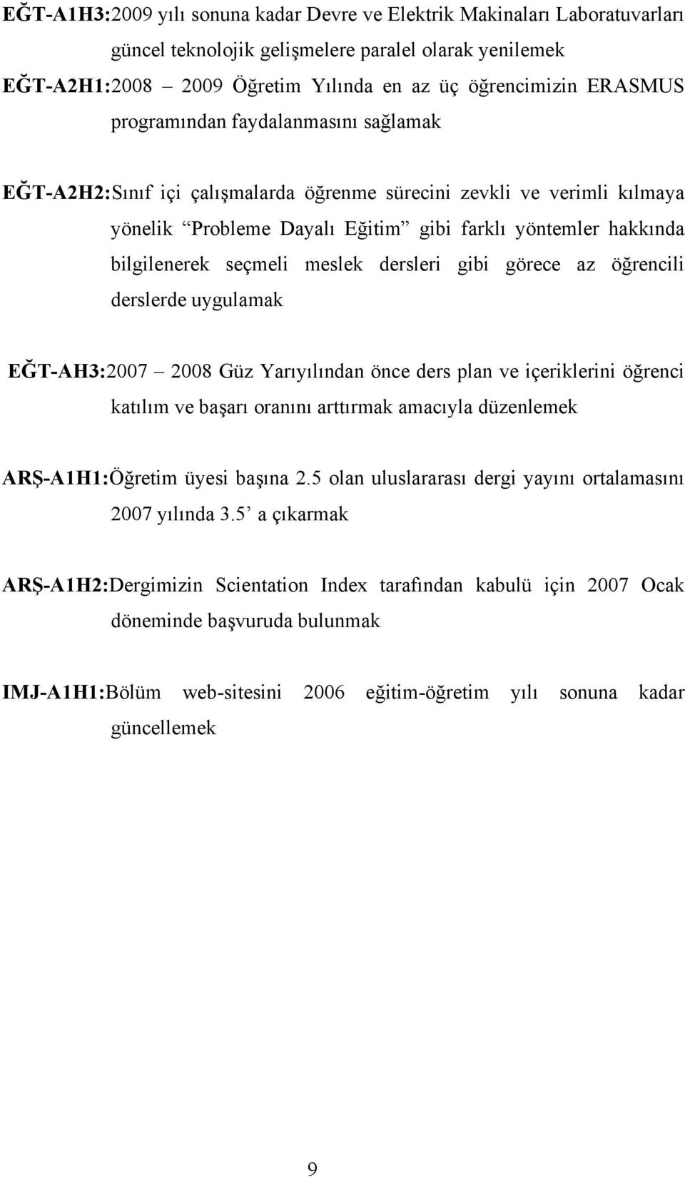 meslek dersleri gibi görece az öğrencili derslerde uygulamak EĞT-AH3:2007 2008 Güz Yarıyılından önce ders plan ve içeriklerini öğrenci katılım ve başarı oranını arttırmak amacıyla düzenlemek