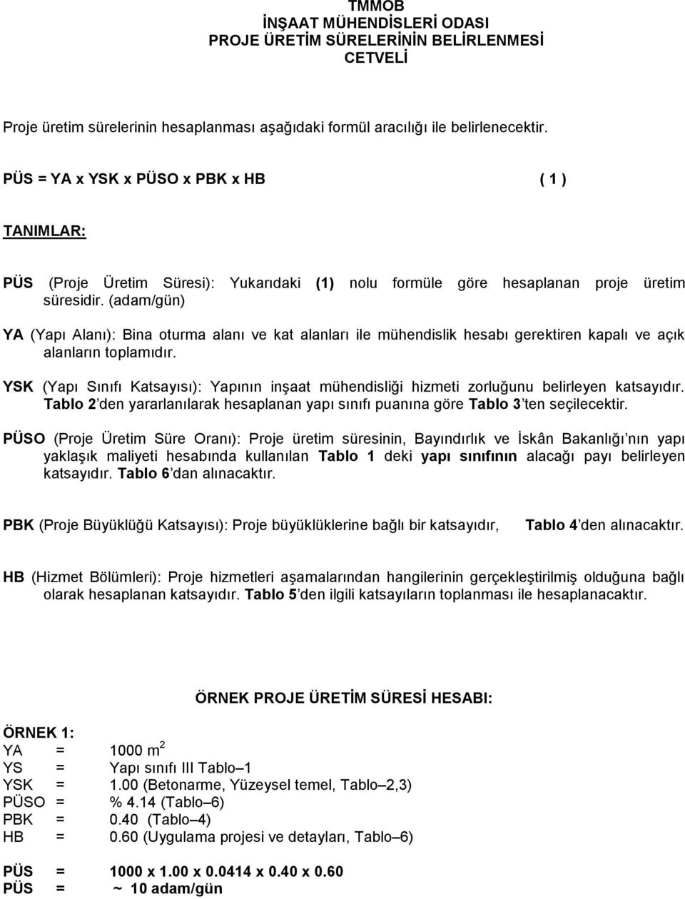 (adam/gün) YA (Yapı Alanı): Bina oturma alanı ve kat alanları ile mühendislik hesabı gerektiren kapalı ve açık alanların toplamıdır.