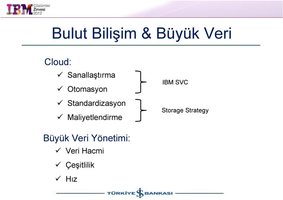 Maliyetlendirme IBM SVC Storage Strategy