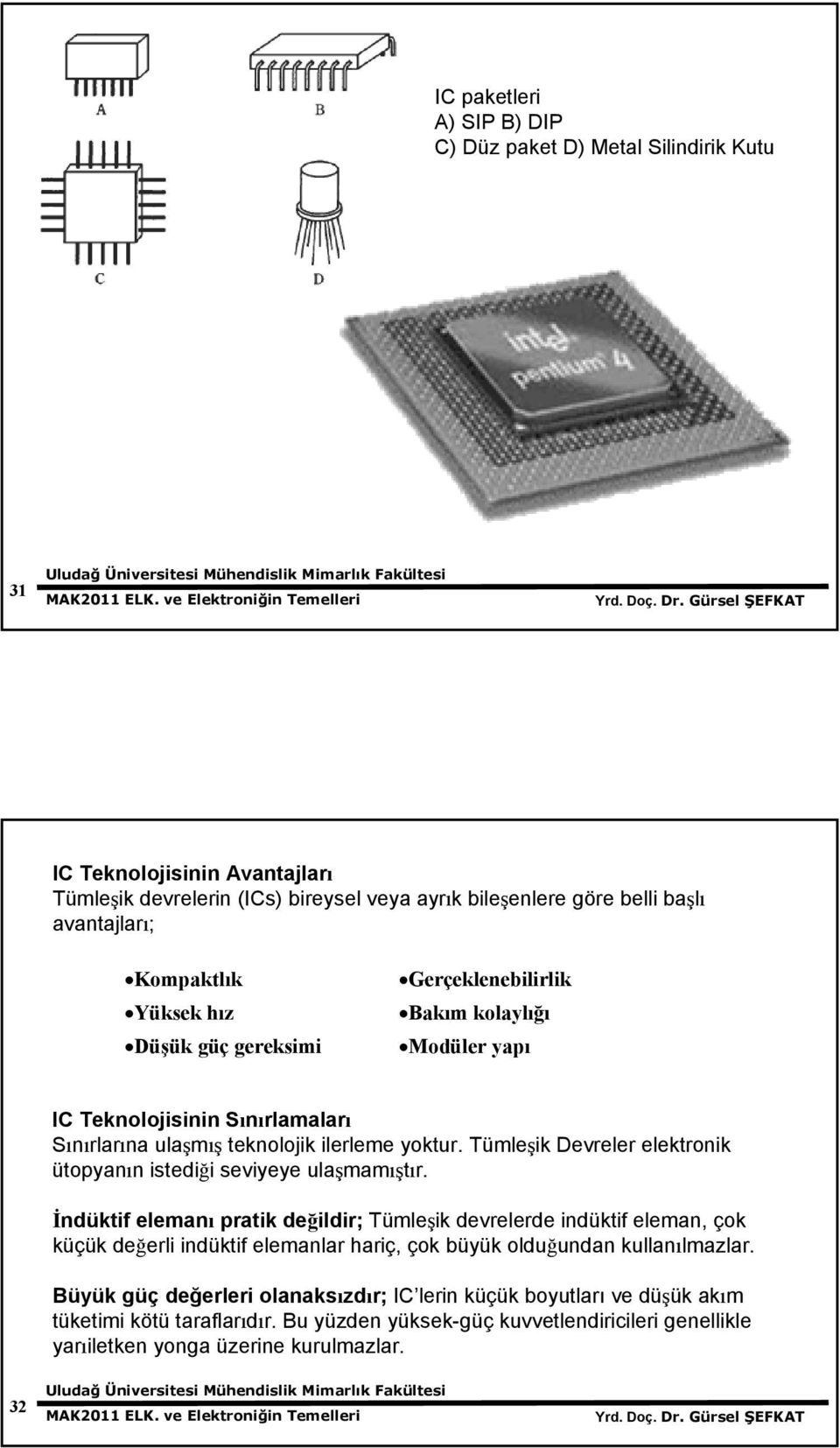 Tümleşik Devreler elektronik ütopyanın istediği seviyeye ulaşmamıştır.