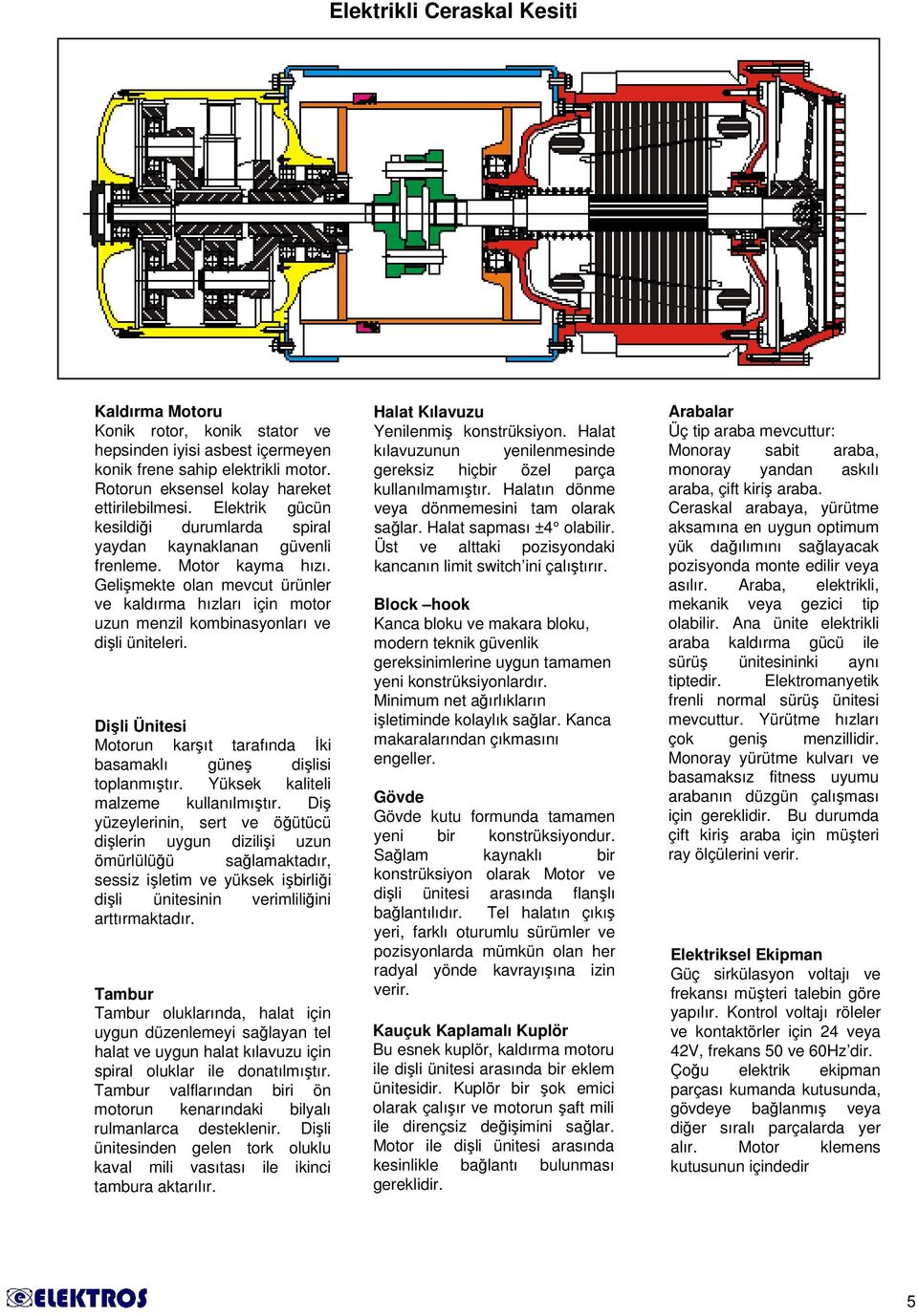 Gelişmekte olan mevcut ürünler ve kaldırma hızları için motor uzun menzil kombinasyonları ve dişli üniteleri. Dişli Ünitesi Motorun karşıt tarafında İki basamaklı güneş dişlisi toplanmıştır.