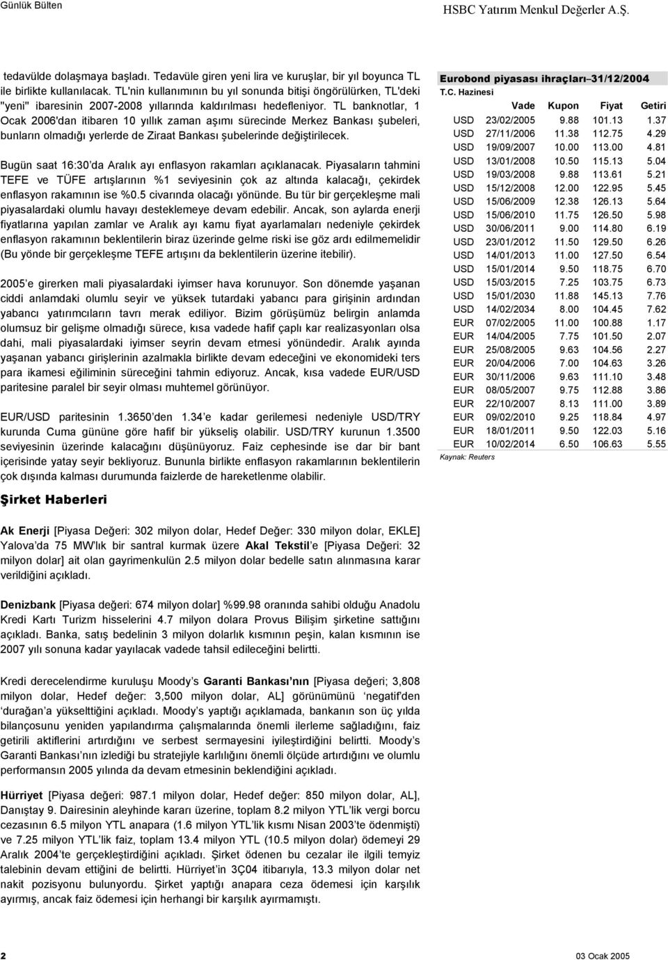 TL banknotlar, 1 Ocak 2006'dan itibaren 10 yıllık zaman aşımı sürecinde Merkez Bankası şubeleri, bunların olmadığı yerlerde de Ziraat Bankası şubelerinde değiştirilecek.