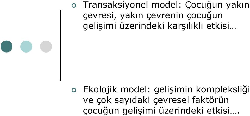 etkisi Ekolojik model: gelişimin kompleksliği ve çok