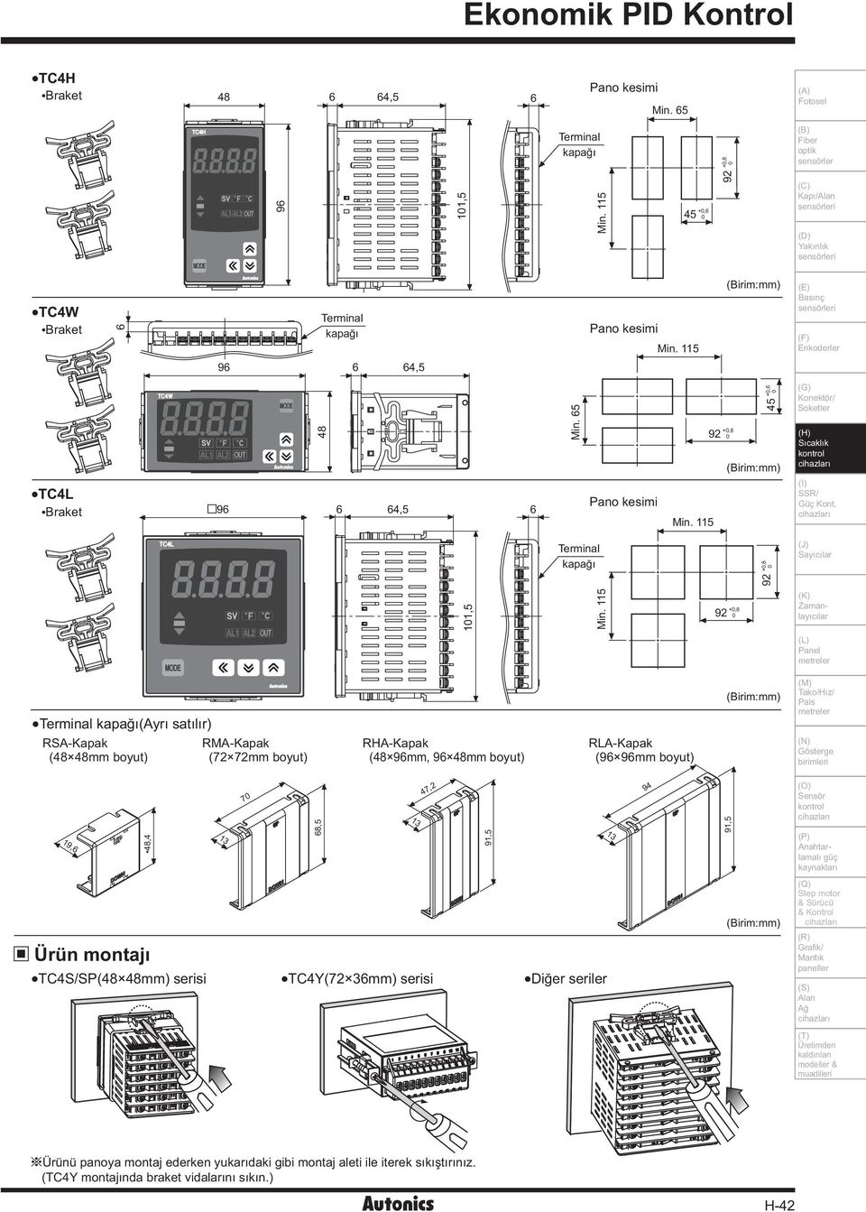 9, (K) Zamanlayýcýlar (L) Panel Terminal kapaðý(yrý satýlýr) RKapak ( mm boyut) RMKapak ( mm boyut) RHKapak ( 9mm, 9 mm boyut) RLKapak (9 9mm boyut) (M) Tako/Hýz/ Pals (N) Gösterge birimleri 9,, 3,