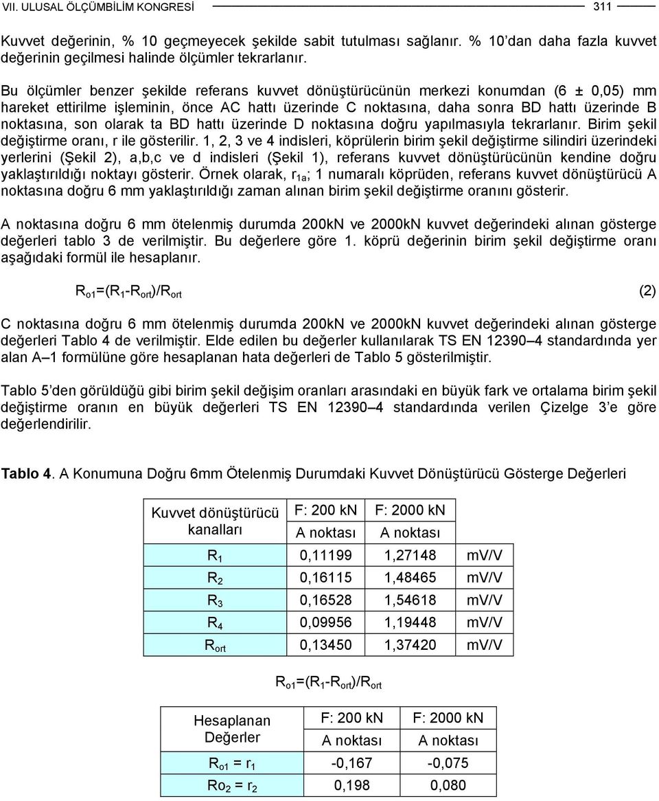 olarak ta BD hattı üzerinde D noktasına doğru yapılmasıyla tekrarlanır. Birim şekil değiştirme oranı, r ile gösterilir.