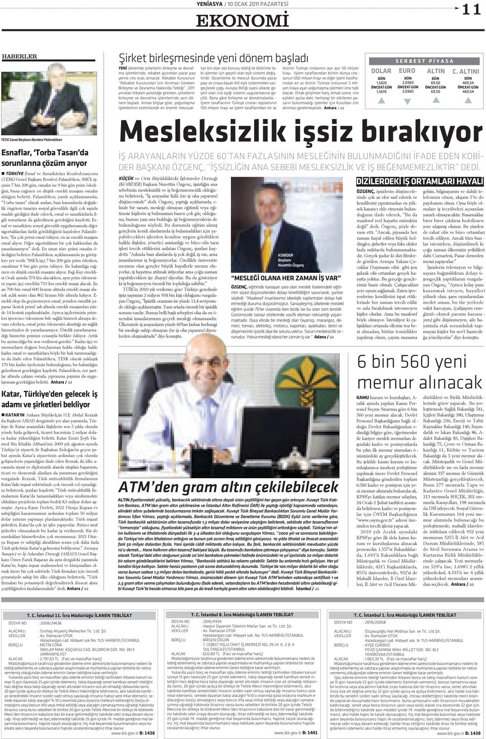 arýyor n TÜRKÝYE Es naf ve Sa nat kâr la rý Kon fe de ras yo nu (TESK) Ge nel Baþ ka ný Ben de vi Pa lan dö ken, SSK lý iþ - çi nin 7 bin 200 gün, es na fýn i se 9 bin gün prim ö de di - ði ni, bu na