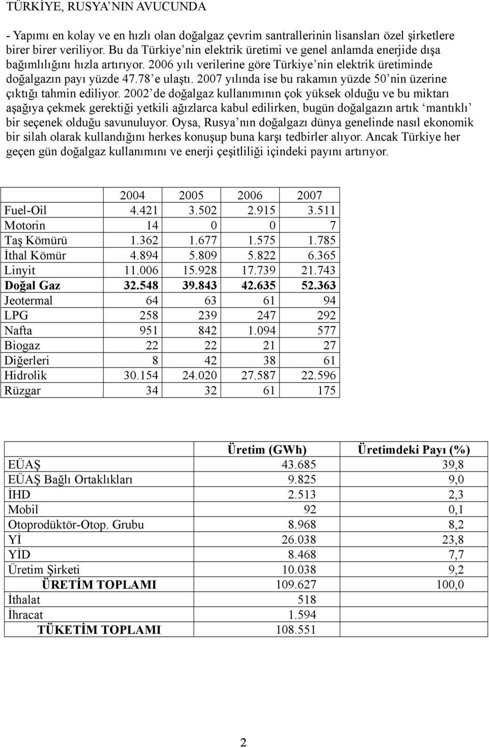 2007 yılında ise bu rakamın yüzde 50 nin üzerine çıktığı tahmin ediliyor.