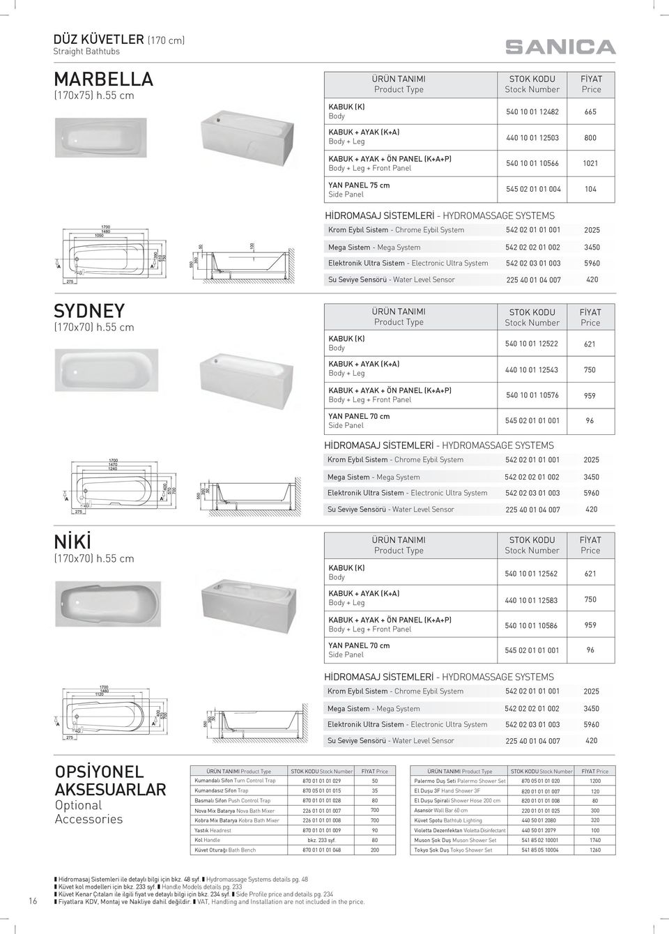 HYDROMSSGE SYSTEMS Krom Eybıl Sistem Chrome Eybil System 542 02 01 01 001 2025 Mega Sistem Mega System Elektronik Ultra Sistem Electronic Ultra System Su Seviye Sensörü Water Level Sensor 542 02 02