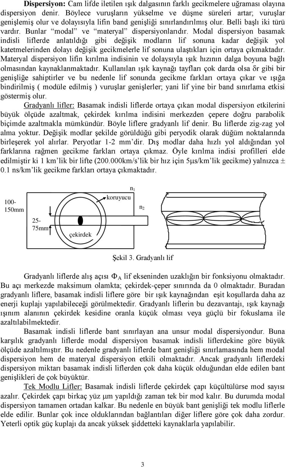 Bunlar modal ve materyal dispersiyonlarıdır.