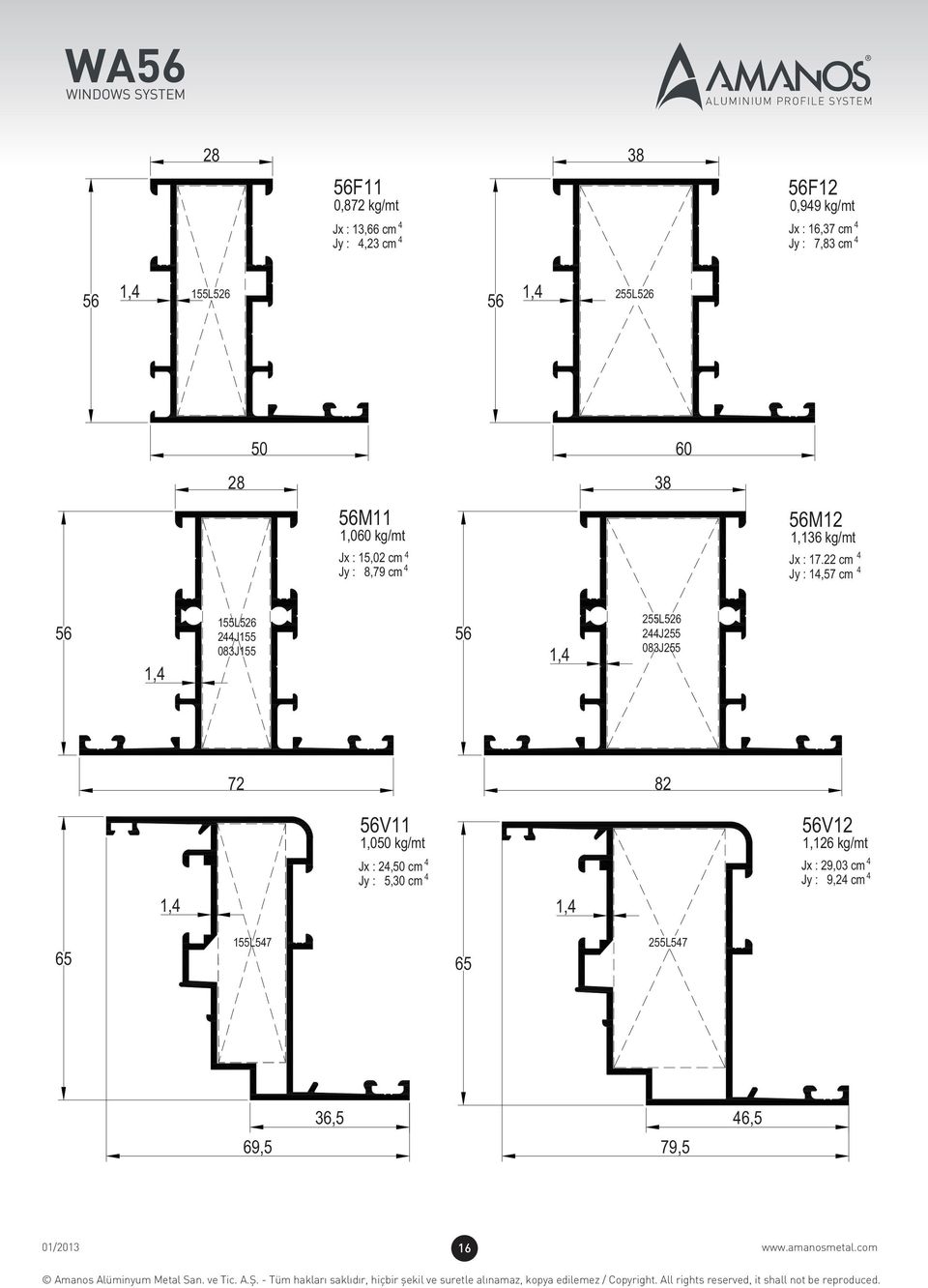 22 cm 4 Jy : 14,57 cm 4 1,4 155L526 244J155 083J155 1,4 255L526 244J255 083J255 72 82 1,4 V11 1,050 kg/mt Jx :