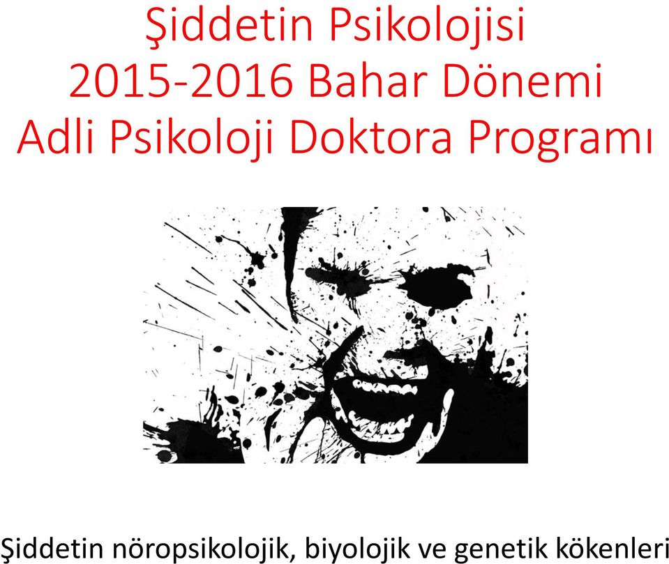 Doktora Programı Şiddetin