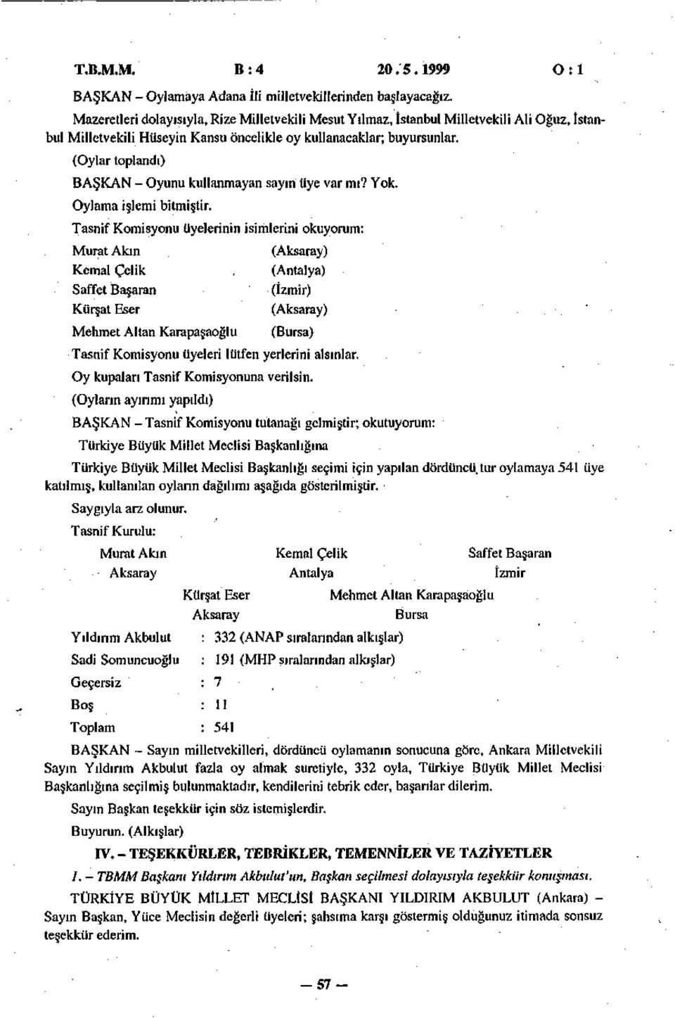 (Oylar toplandı) BAŞKAN - Oyunu kullanmayan sayın üye var mı? Yok. Oylama işlemi bitmiştir.