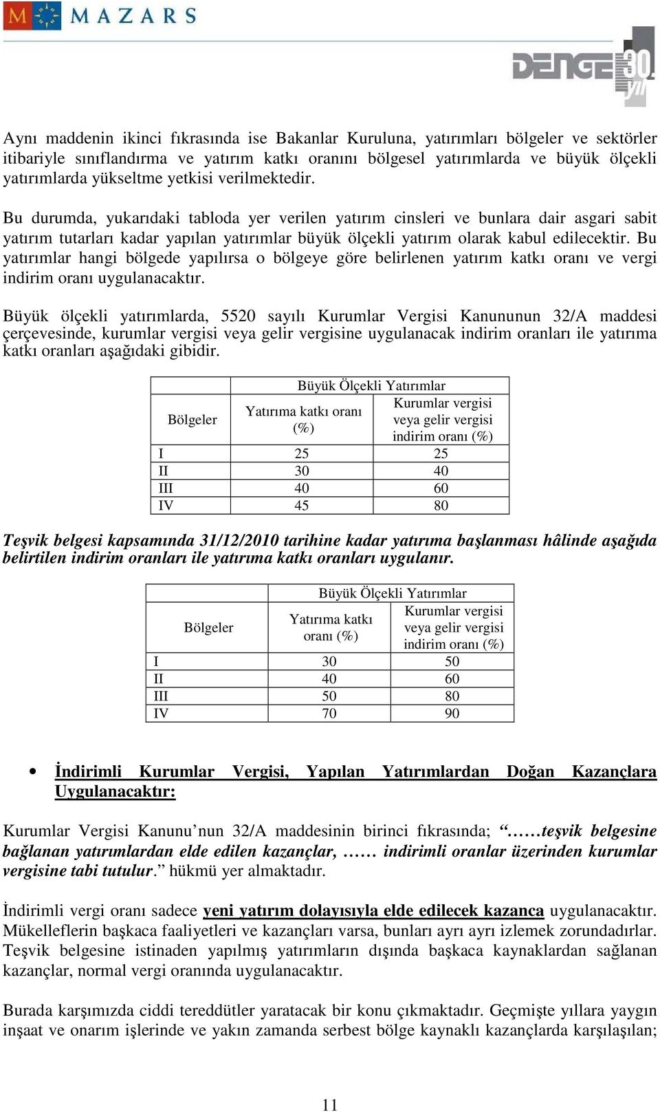 Bu durumda, yukarıdaki tabloda yer verilen yatırım cinsleri ve bunlara dair asgari sabit yatırım tutarları kadar yapılan yatırımlar büyük ölçekli yatırım olarak kabul edilecektir.