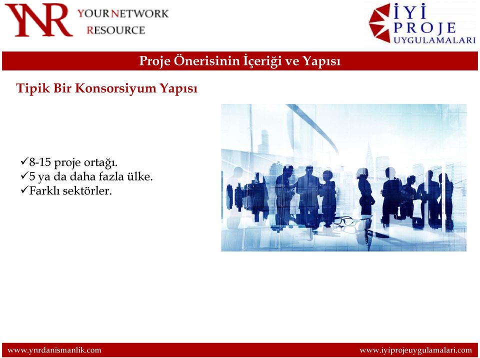 Yapısı 8-15 proje ortağı.