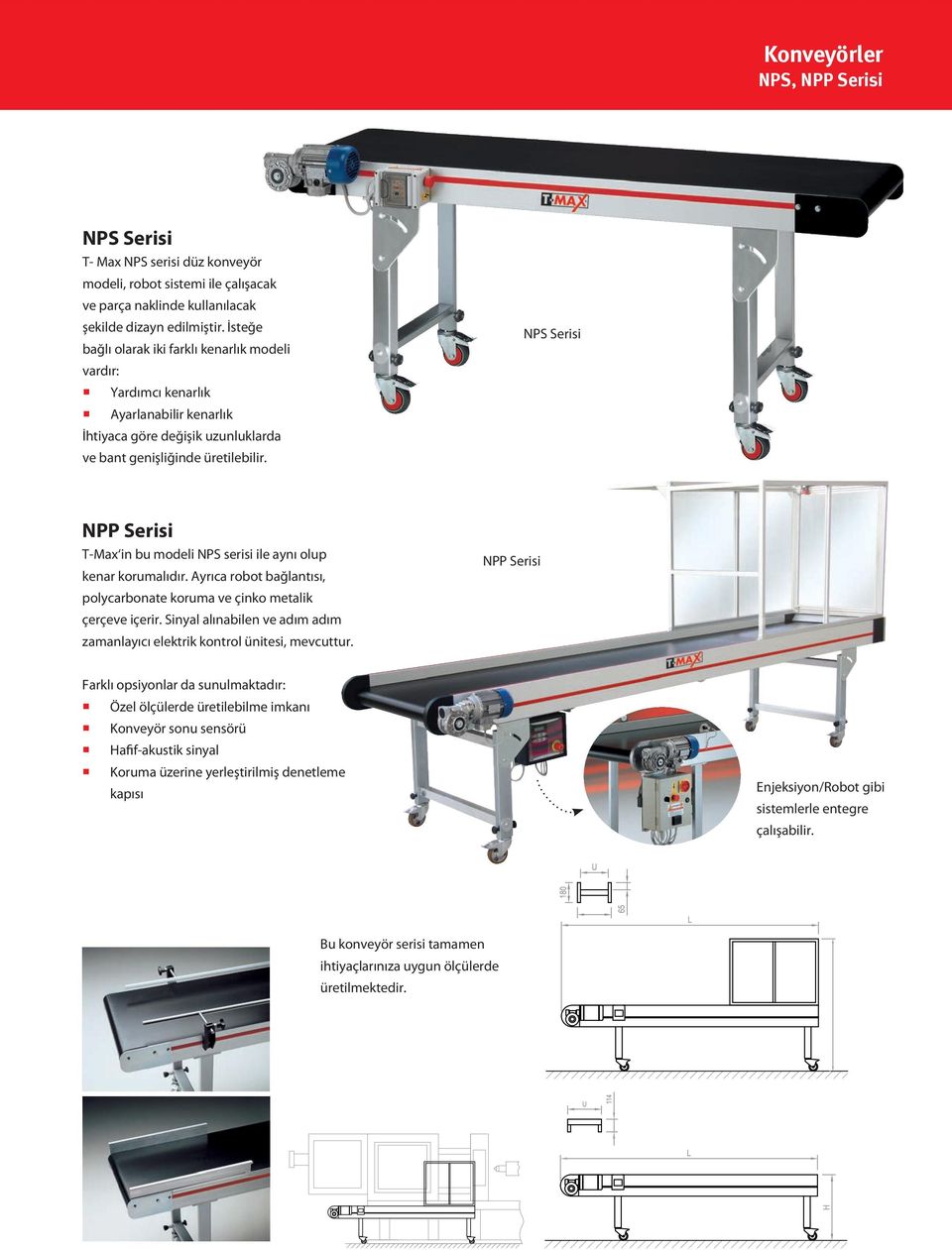 NPS Serisi NPP Serisi T-Max in bu modeli NPS serisi ile aynı olup kenar korumalıdır. Ayrıca robot bağlantısı, polycarbonate koruma ve çinko metalik çerçeve içerir.