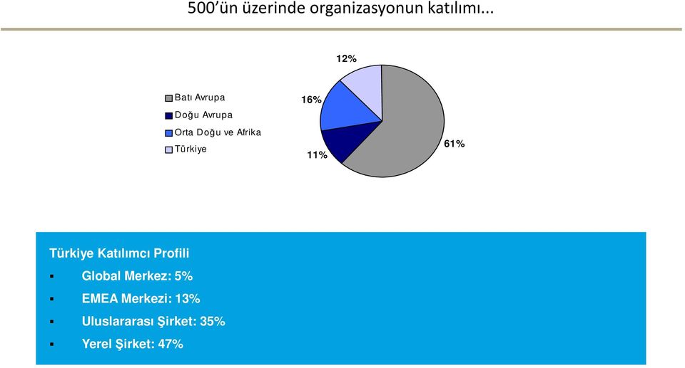 Türkiye 16% 11% 61% Türkiye Katılımcı Profili Global