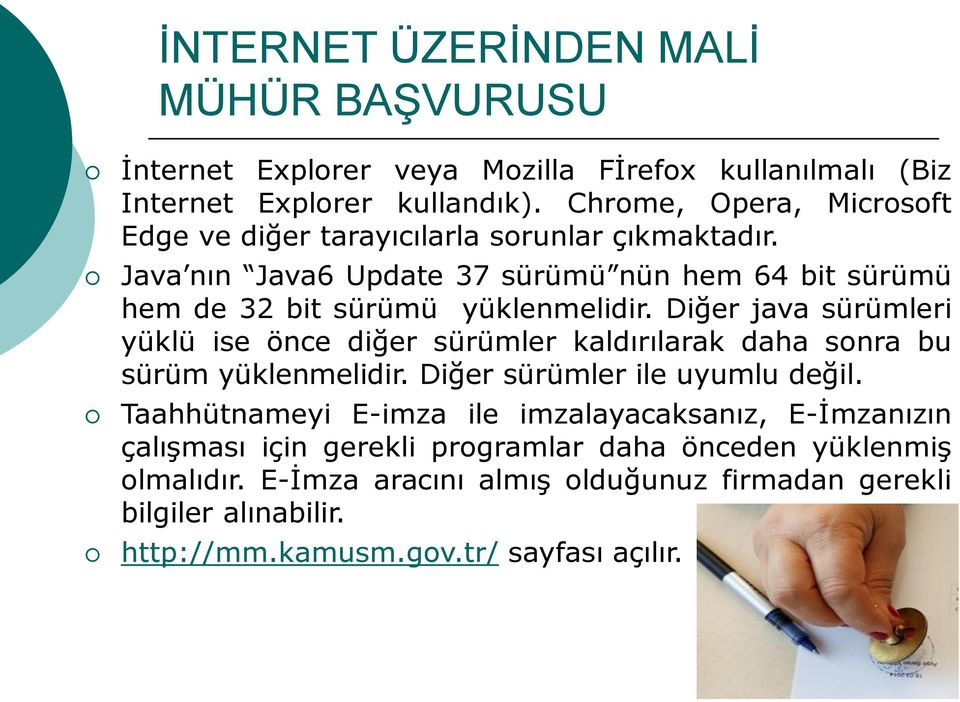 Diğer java sürümleri yüklü ise önce diğer sürümler kaldırılarak daha sonra bu sürüm yüklenmelidir. Diğer sürümler ile uyumlu değil.