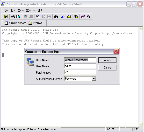Şekil 2 SSH Secure File Transfer Client ekranı 2 1.