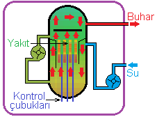 Şekil 1.7. Basınçlı su reaktörleri Uranyum bölünmesinin gerçekleştiği reaktör kapalı bir sistemdir.
