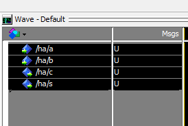 Modelsim Simulasyonu Okların yönü giriş/çıkışı gösterir.