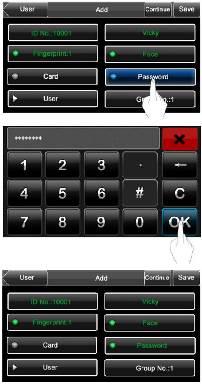 3.1.5 Şifre Kayıt 1. Kullanıcı Ekle ekranında Şifre butonuna bastığımızda Resim 2 deki sayı giriş ekranı gelecektir. 2. Sayı giriş ekranında kullanıcıya verilecek şifreyi girdikten sonra OK butonuna basarız.