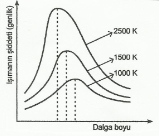 Elektromanyetik dalga spektrumu Görünür bölge elektromanyetik spektrumun 380-760 nm aralıgıdır. Cevap:C SİYAH CİSİM IŞIMASI Üzerine gelen bütün ışınları emen cisimlere siyah cisim denir.