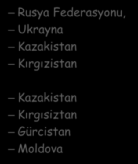 Doğu Avrupa ve Orta Asya Rusya Federasyonu, Ukrayna Kazakistan Kırgızistan HIV yeni tanılı hastaların %90