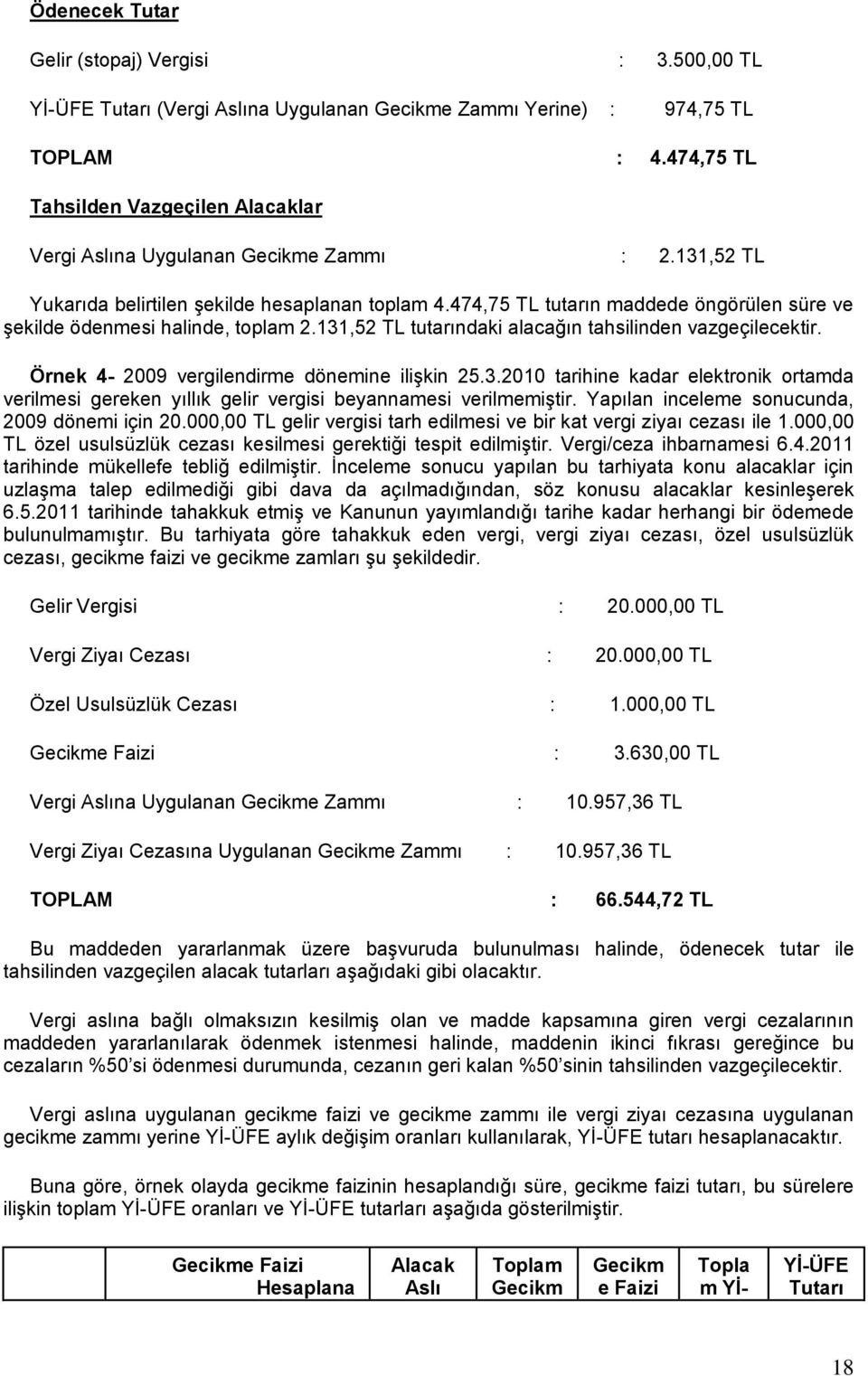 474,75 TL tutarın maddede öngörülen süre ve şekilde ödenmesi halinde, toplam 2.131,52 TL tutarındaki alacağın tahsilinden vazgeçilecektir. Örnek 4-2009 vergilendirme dönemine ilişkin 25.3.2010 tarihine kadar elektronik ortamda verilmesi gereken yıllık gelir vergisi beyannamesi verilmemiştir.