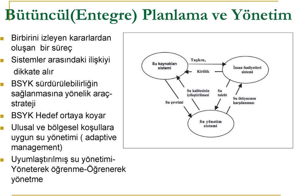 yönelik araçstrateji BSYK Hedef ortaya koyar Ulusal ve bölgesel koşullara uygun su