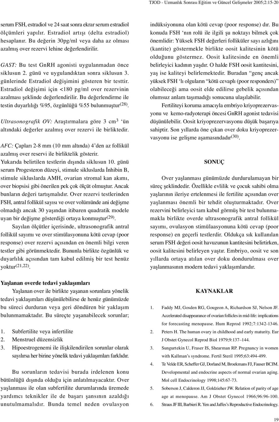 günlerinde Estradiol de i imini gösteren bir testtir. Estradiol de i imi için <180 pg/ml over rezervinin azalması eklinde de erlendirilir.