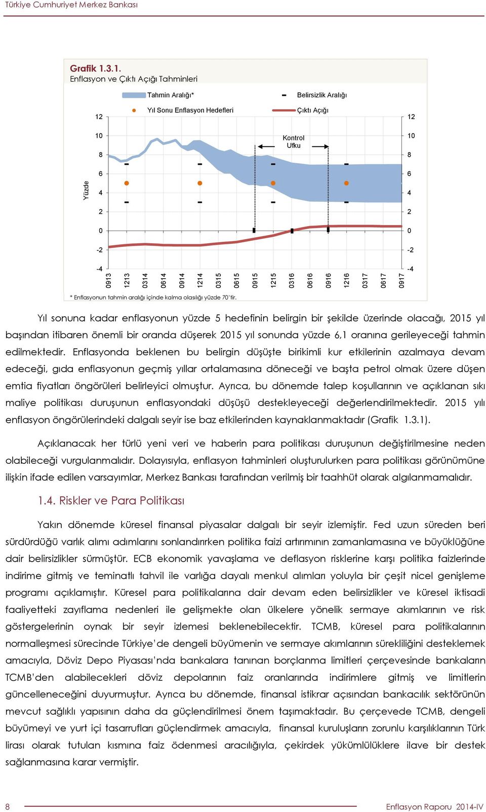 Yıl sonuna kadar enflasyonun yüzde hedefinin belirgin bir şekilde üzerinde olacağı, 1 yıl başından itibaren önemli bir oranda düşerek 1 yıl sonunda yüzde,1 oranına gerileyeceği tahmin edilmektedir.